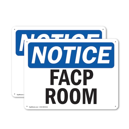 Signmission FACP Room, 14 in W x Rectangle, Aluminum OS-2PACK-NS-A-1014-L-12413